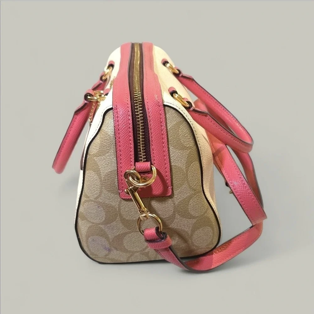 Coach Rowan Confetti Pink Mango‎ Satchel HTF